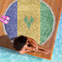 Saint Vincent and the Grenadines Vincy Mas Beach Blanket SVG Glitter Color Style - Wonder Print Shop