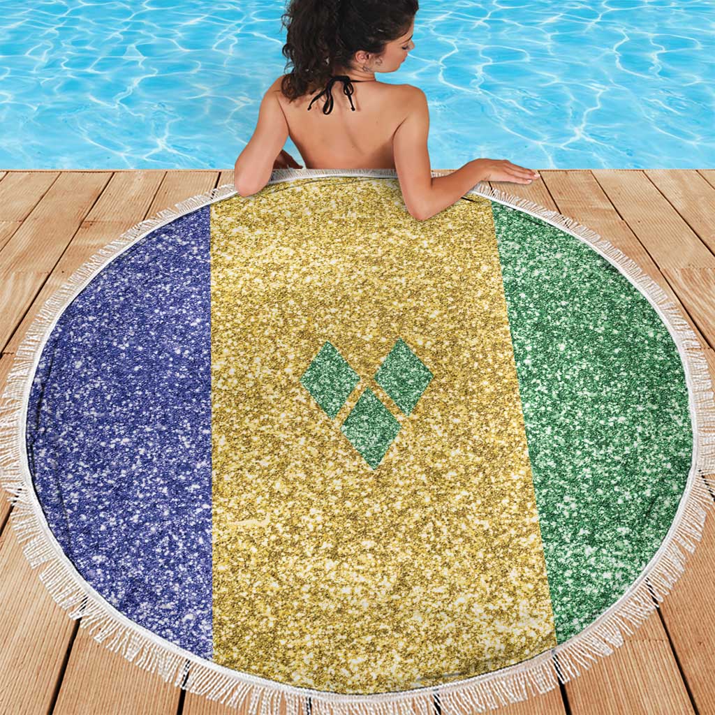 Saint Vincent and the Grenadines Vincy Mas Beach Blanket SVG Glitter Color Style - Wonder Print Shop