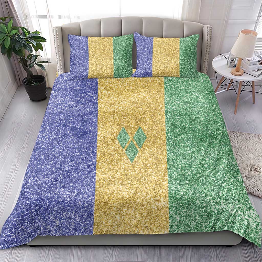 Saint Vincent and the Grenadines Vincy Mas Bedding Set SVG Glitter Color Style - Wonder Print Shop