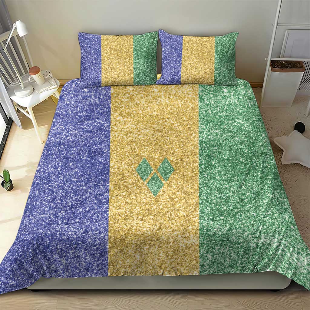 Saint Vincent and the Grenadines Vincy Mas Bedding Set SVG Glitter Color Style - Wonder Print Shop