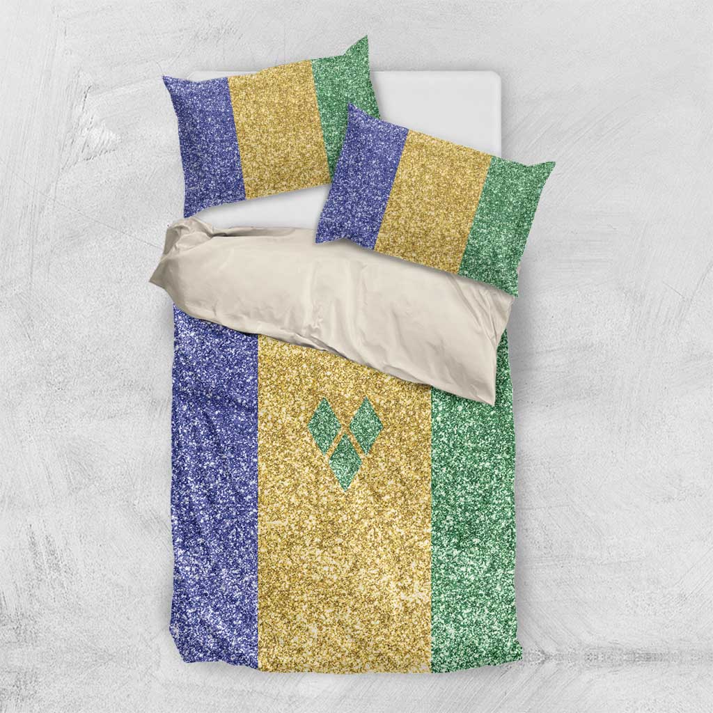 Saint Vincent and the Grenadines Vincy Mas Bedding Set SVG Glitter Color Style - Wonder Print Shop
