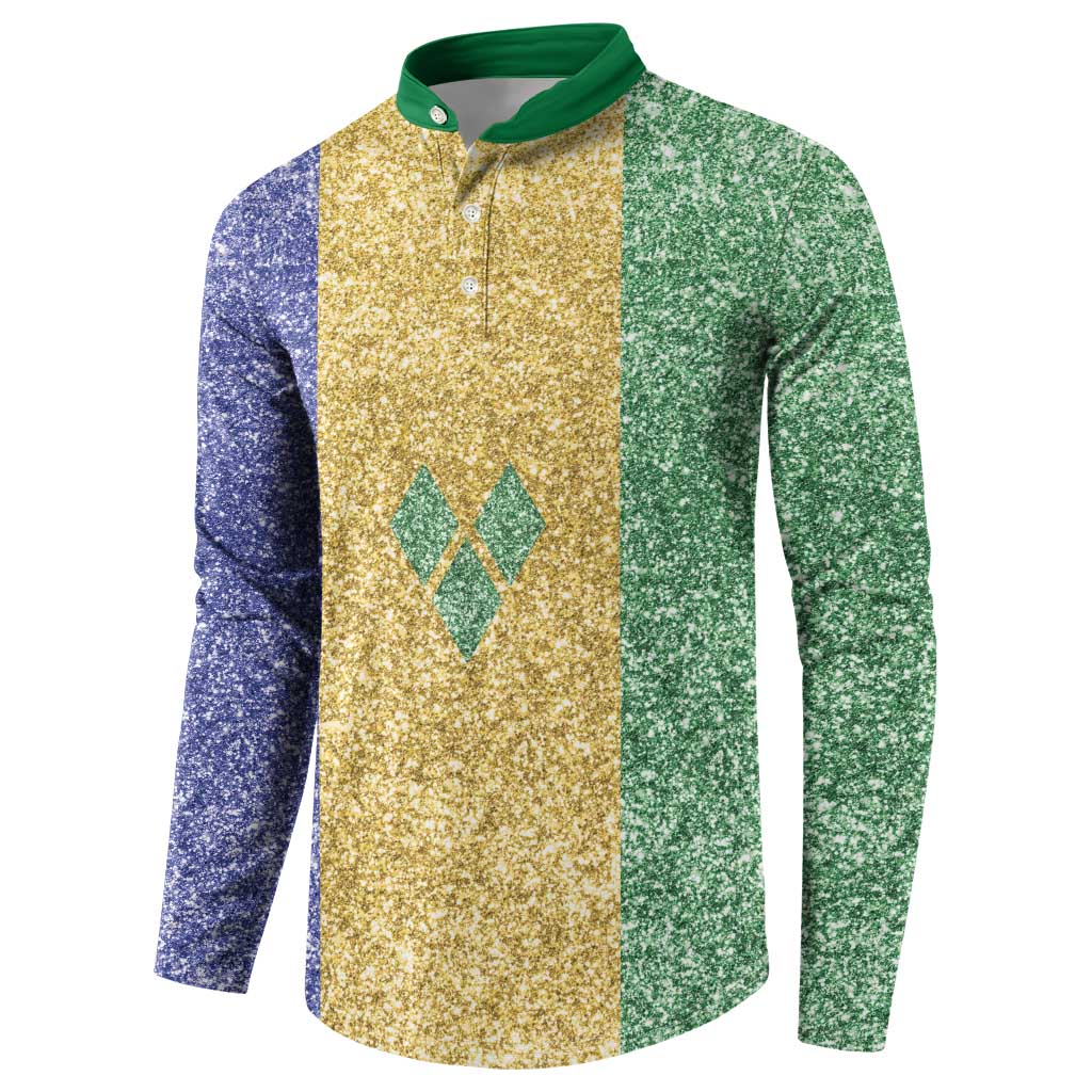 Saint Vincent and the Grenadines Vincy Mas Button Sweatshirt SVG Glitter Color Style - Wonder Print Shop
