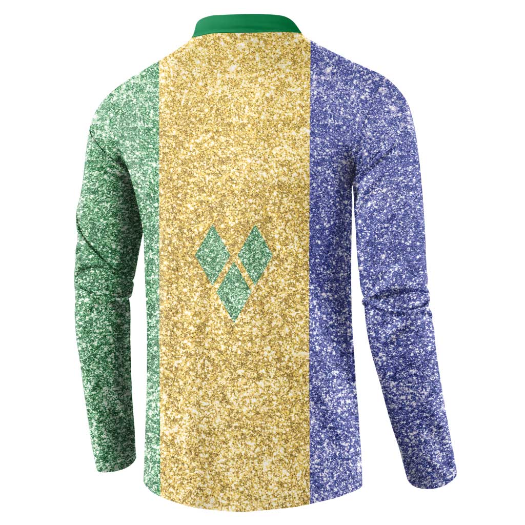 Saint Vincent and the Grenadines Vincy Mas Button Sweatshirt SVG Glitter Color Style - Wonder Print Shop