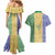 Saint Vincent and the Grenadines Vincy Mas Couples Matching Mermaid Dress and Hawaiian Shirt SVG Glitter Color Style - Wonder Print Shop
