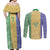 Saint Vincent and the Grenadines Vincy Mas Couples Matching Off Shoulder Maxi Dress and Long Sleeve Button Shirt SVG Glitter Color Style - Wonder Print Shop