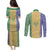 Saint Vincent and the Grenadines Vincy Mas Couples Matching Puletasi and Long Sleeve Button Shirt SVG Glitter Color Style - Wonder Print Shop