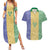 Saint Vincent and the Grenadines Vincy Mas Couples Matching Summer Maxi Dress and Hawaiian Shirt SVG Glitter Color Style - Wonder Print Shop