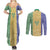 Saint Vincent and the Grenadines Vincy Mas Couples Matching Summer Maxi Dress and Long Sleeve Button Shirt SVG Glitter Color Style - Wonder Print Shop