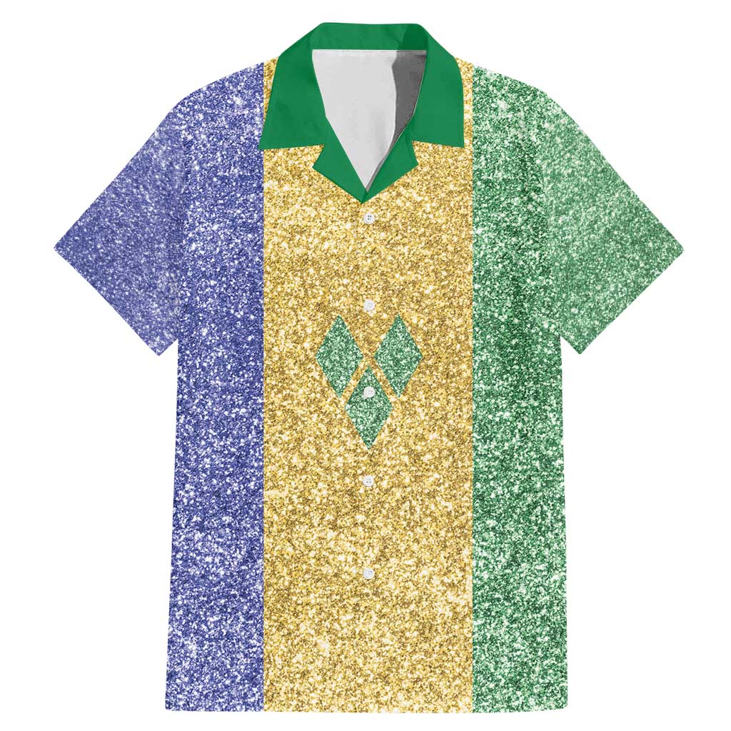Saint Vincent and the Grenadines Vincy Mas Family Matching Mermaid Dress and Hawaiian Shirt SVG Glitter Color Style - Wonder Print Shop