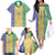 Saint Vincent and the Grenadines Vincy Mas Family Matching Off The Shoulder Long Sleeve Dress and Hawaiian Shirt SVG Glitter Color Style - Wonder Print Shop