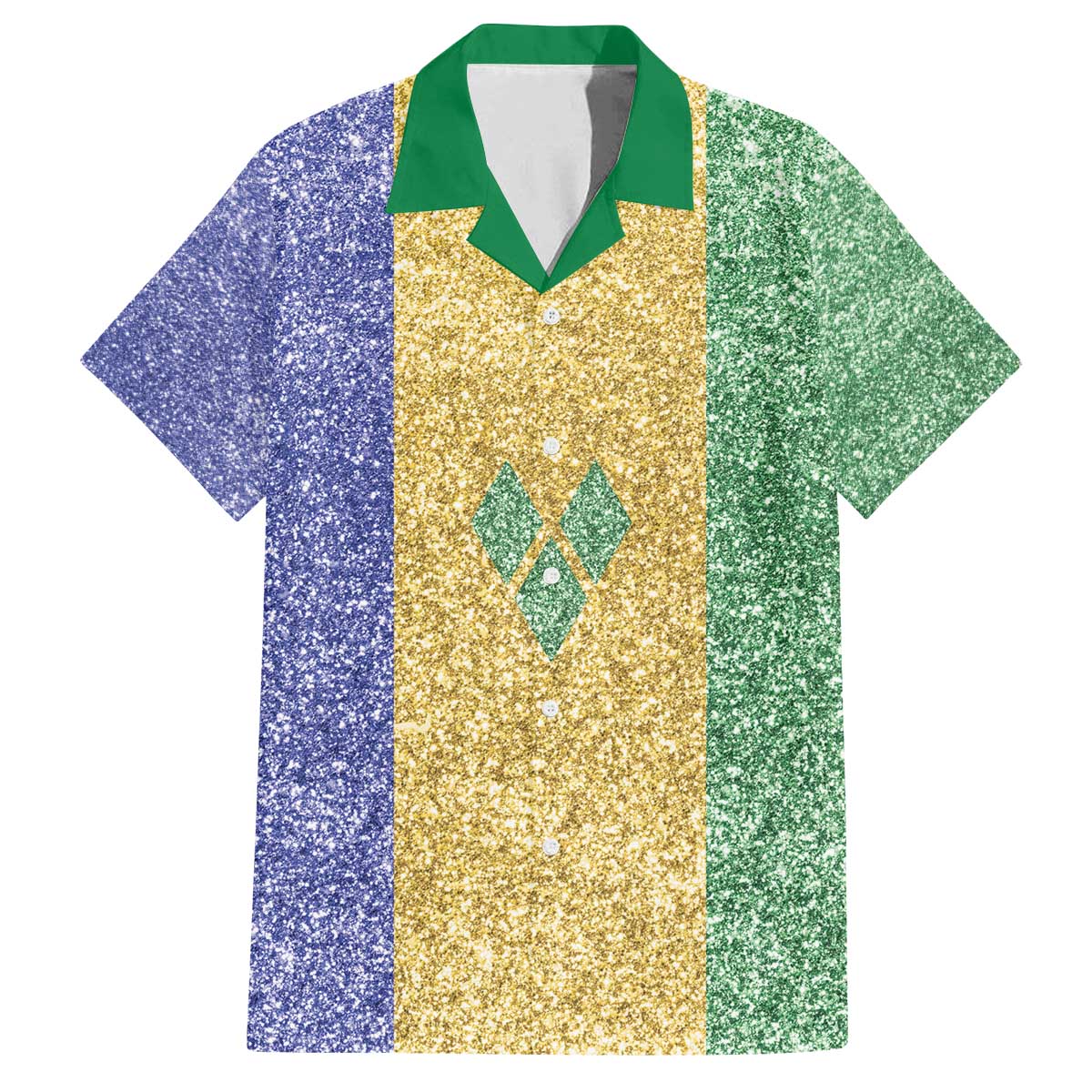 Saint Vincent and the Grenadines Vincy Mas Family Matching Off The Shoulder Long Sleeve Dress and Hawaiian Shirt SVG Glitter Color Style - Wonder Print Shop