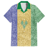 Saint Vincent and the Grenadines Vincy Mas Family Matching Off Shoulder Maxi Dress and Hawaiian Shirt SVG Glitter Color Style - Wonder Print Shop