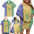 Saint Vincent and the Grenadines Vincy Mas Family Matching Off Shoulder Short Dress and Hawaiian Shirt SVG Glitter Color Style - Wonder Print Shop