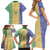 Saint Vincent and the Grenadines Vincy Mas Family Matching Short Sleeve Bodycon Dress and Hawaiian Shirt SVG Glitter Color Style - Wonder Print Shop