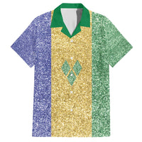 Saint Vincent and the Grenadines Vincy Mas Family Matching Short Sleeve Bodycon Dress and Hawaiian Shirt SVG Glitter Color Style - Wonder Print Shop