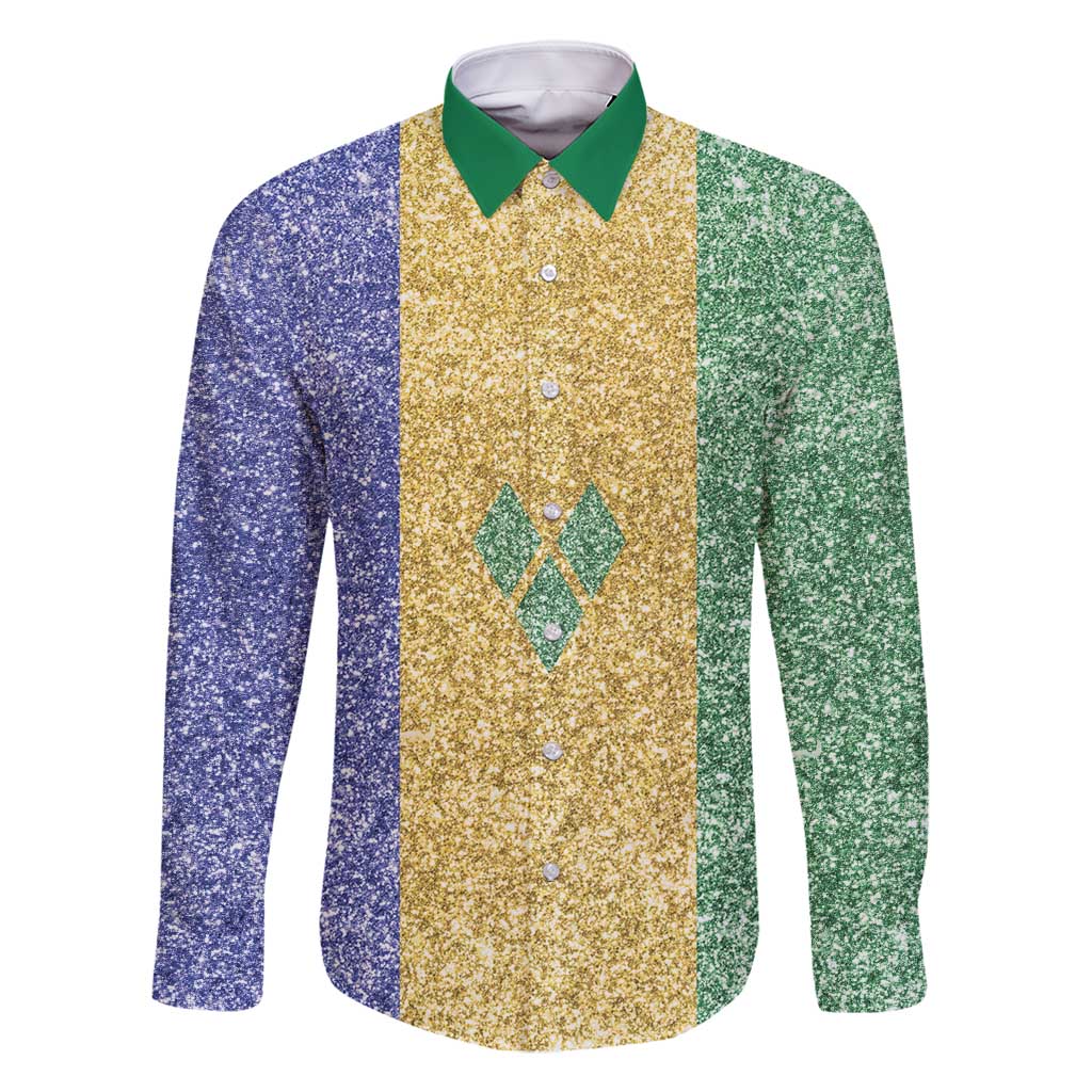 Saint Vincent and the Grenadines Vincy Mas Family Matching Summer Maxi Dress and Hawaiian Shirt SVG Glitter Color Style - Wonder Print Shop