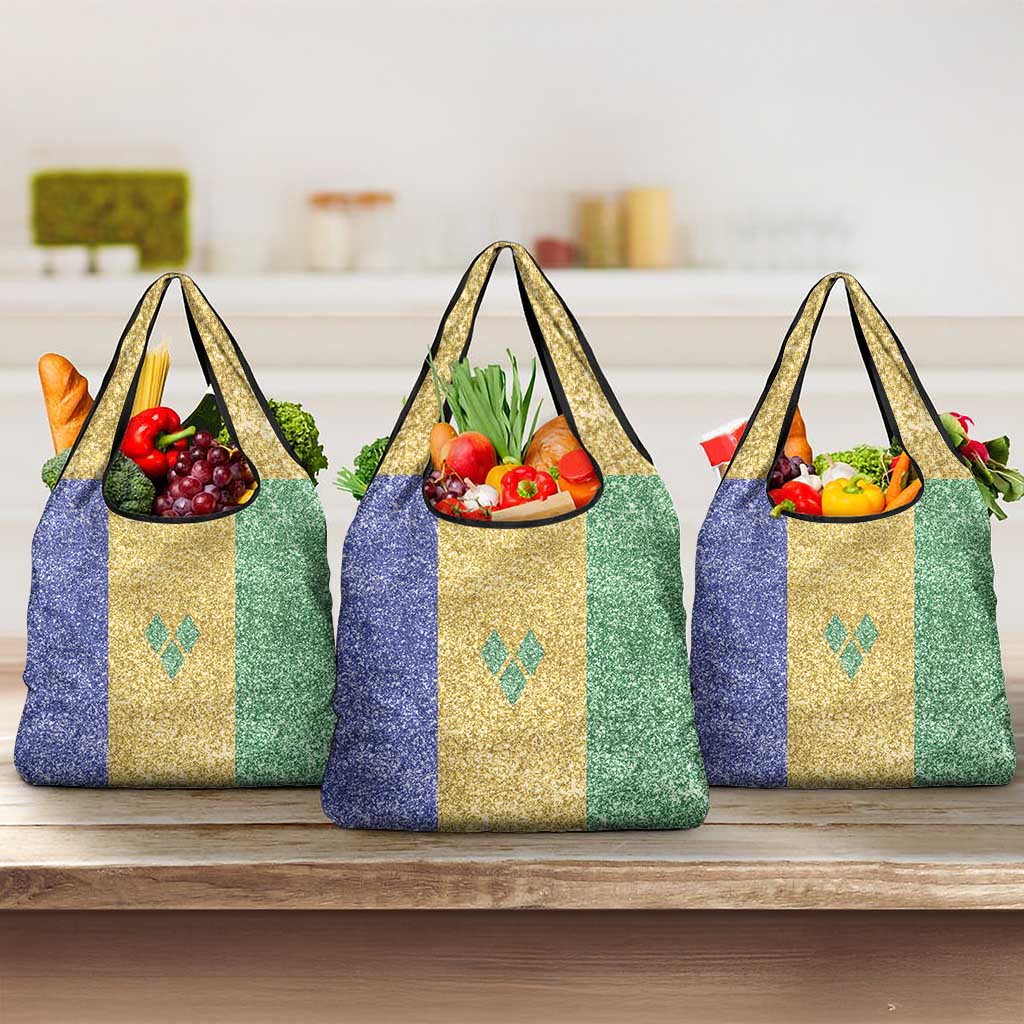 Saint Vincent and the Grenadines Vincy Mas Grocery Bag SVG Glitter Color Style - Wonder Print Shop