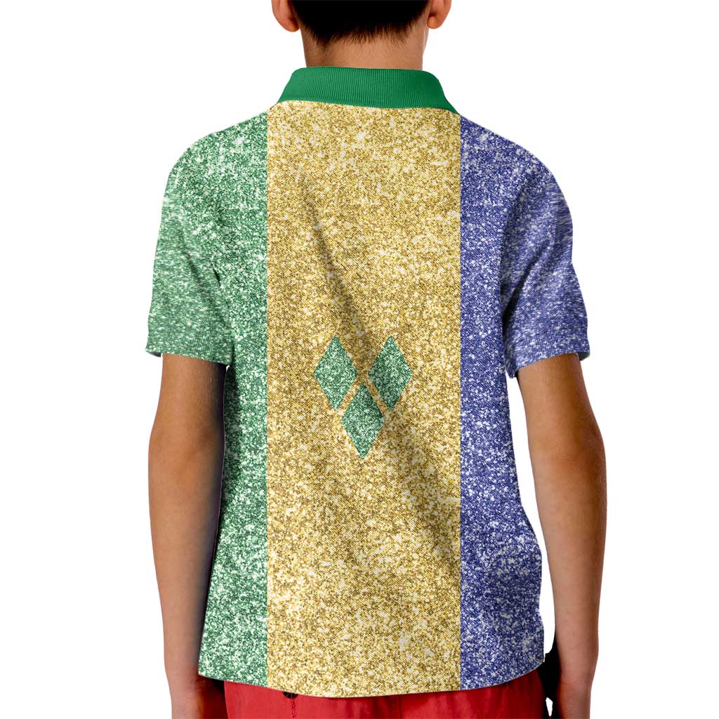 Saint Vincent and the Grenadines Vincy Mas Kid Polo Shirt SVG Glitter Color Style - Wonder Print Shop