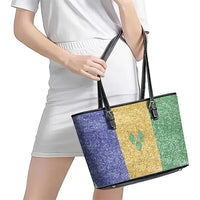 Saint Vincent and the Grenadines Vincy Mas Leather Tote Bag SVG Glitter Color Style - Wonder Print Shop