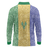 Saint Vincent and the Grenadines Vincy Mas Long Sleeve Polo Shirt SVG Glitter Color Style - Wonder Print Shop