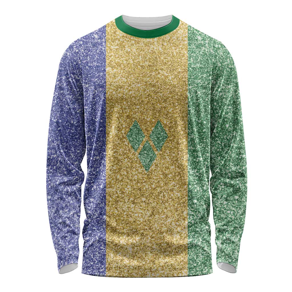 Saint Vincent and the Grenadines Vincy Mas Long Sleeve Shirt SVG Glitter Color Style - Wonder Print Shop