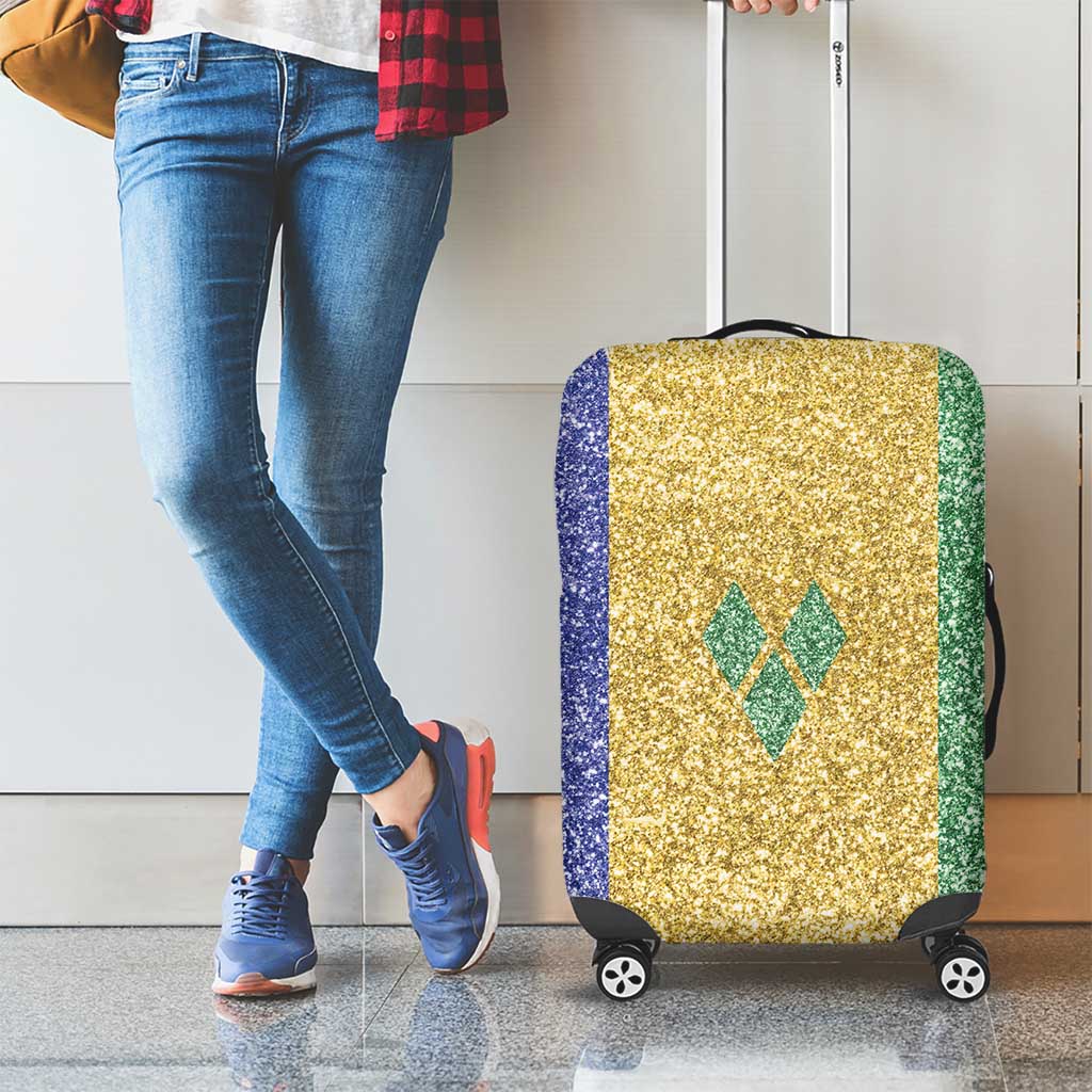 Saint Vincent and the Grenadines Vincy Mas Luggage Cover SVG Glitter Color Style - Wonder Print Shop