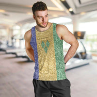 Saint Vincent and the Grenadines Vincy Mas Men Tank Top SVG Glitter Color Style - Wonder Print Shop