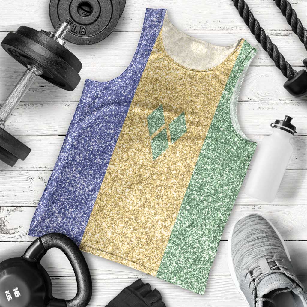 Saint Vincent and the Grenadines Vincy Mas Men Tank Top SVG Glitter Color Style - Wonder Print Shop