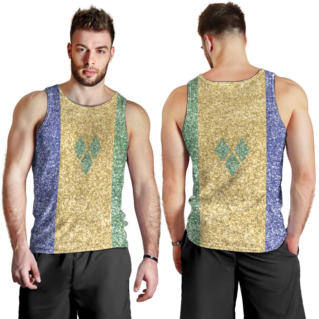 Saint Vincent and the Grenadines Vincy Mas Men Tank Top SVG Glitter Color Style - Wonder Print Shop
