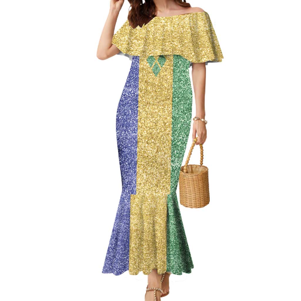 Saint Vincent and the Grenadines Vincy Mas Mermaid Dress SVG Glitter Color Style - Wonder Print Shop