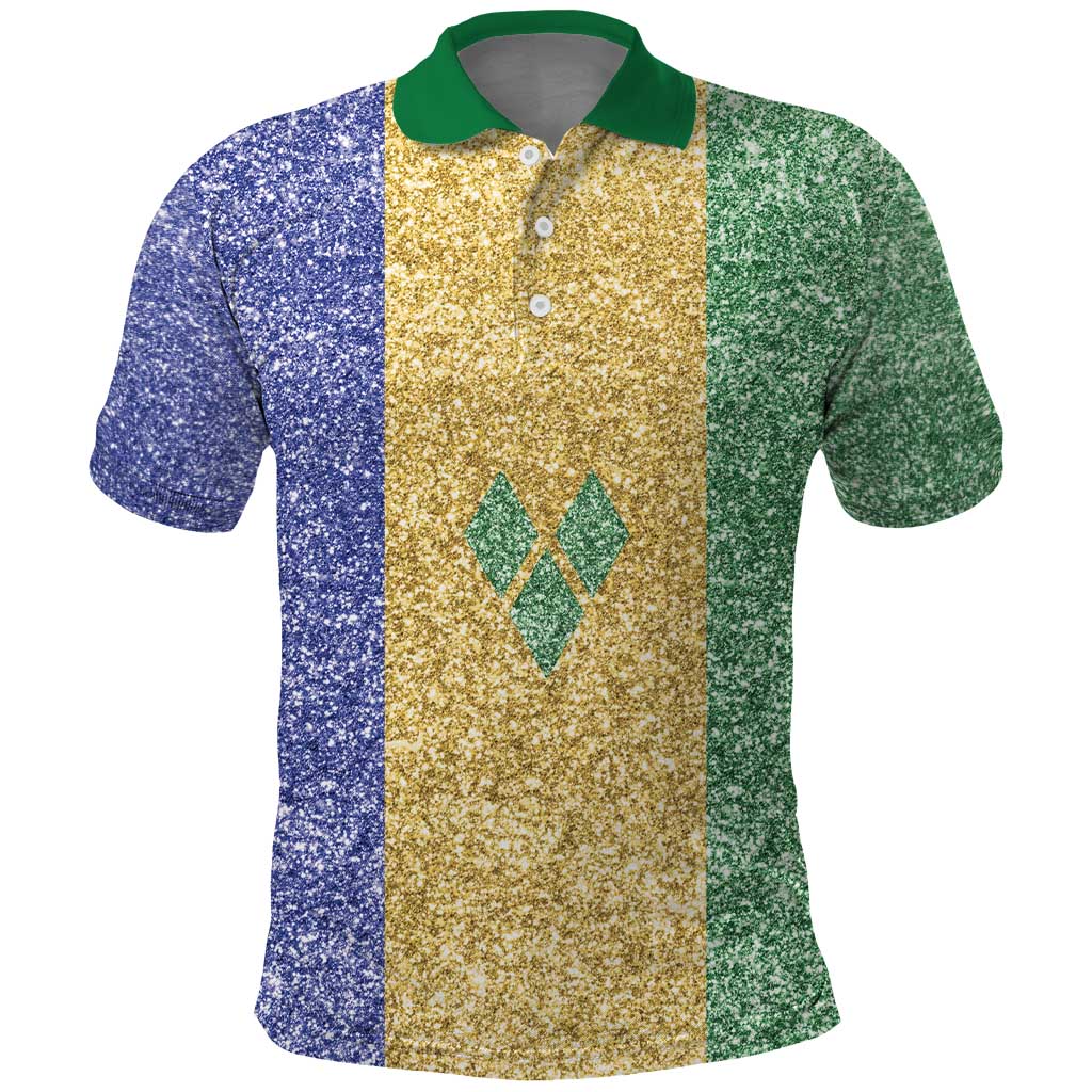 Saint Vincent and the Grenadines Vincy Mas Polo Shirt SVG Glitter Color Style - Wonder Print Shop