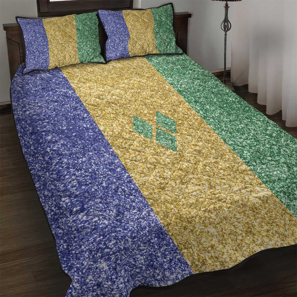 Saint Vincent and the Grenadines Vincy Mas Quilt Bed Set SVG Glitter Color Style - Wonder Print Shop