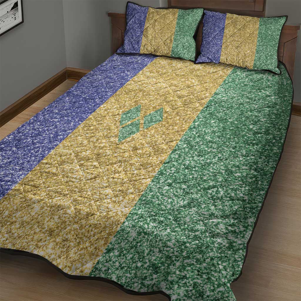 Saint Vincent and the Grenadines Vincy Mas Quilt Bed Set SVG Glitter Color Style - Wonder Print Shop