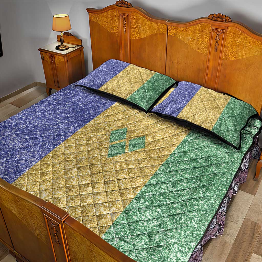 Saint Vincent and the Grenadines Vincy Mas Quilt Bed Set SVG Glitter Color Style - Wonder Print Shop