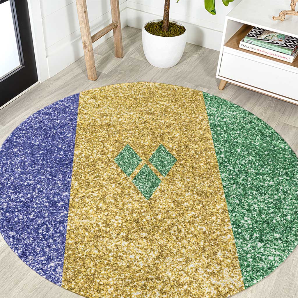 Saint Vincent and the Grenadines Vincy Mas Round Carpet SVG Glitter Color Style - Wonder Print Shop