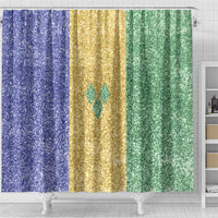 Saint Vincent and the Grenadines Vincy Mas Shower Curtain SVG Glitter Color Style - Wonder Print Shop