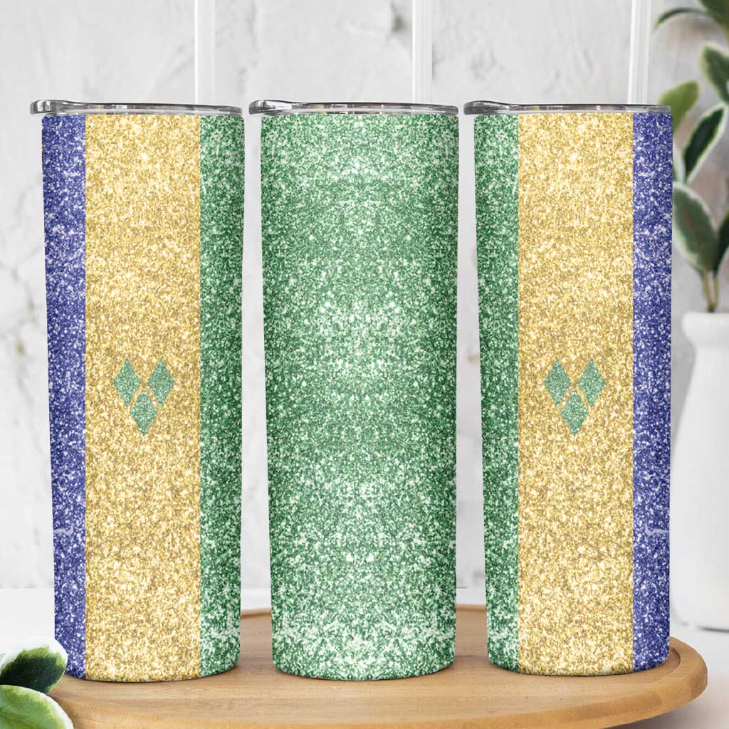 Saint Vincent and the Grenadines Vincy Mas Skinny Tumbler SVG Glitter Color Style - Wonder Print Shop