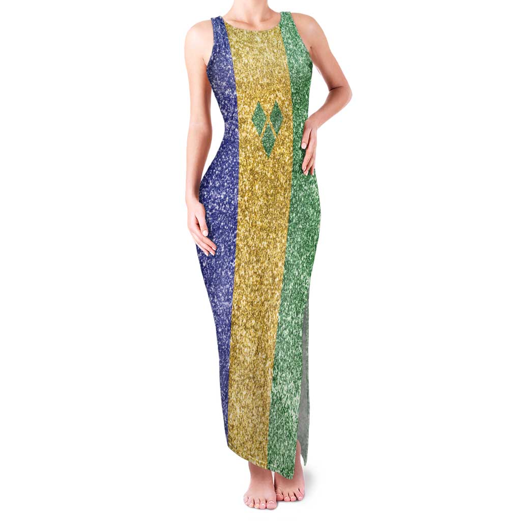 Saint Vincent and the Grenadines Vincy Mas Tank Maxi Dress SVG Glitter Color Style - Wonder Print Shop