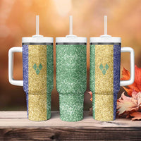 Saint Vincent and the Grenadines Vincy Mas Tumbler With Handle SVG Glitter Color Style - Wonder Print Shop