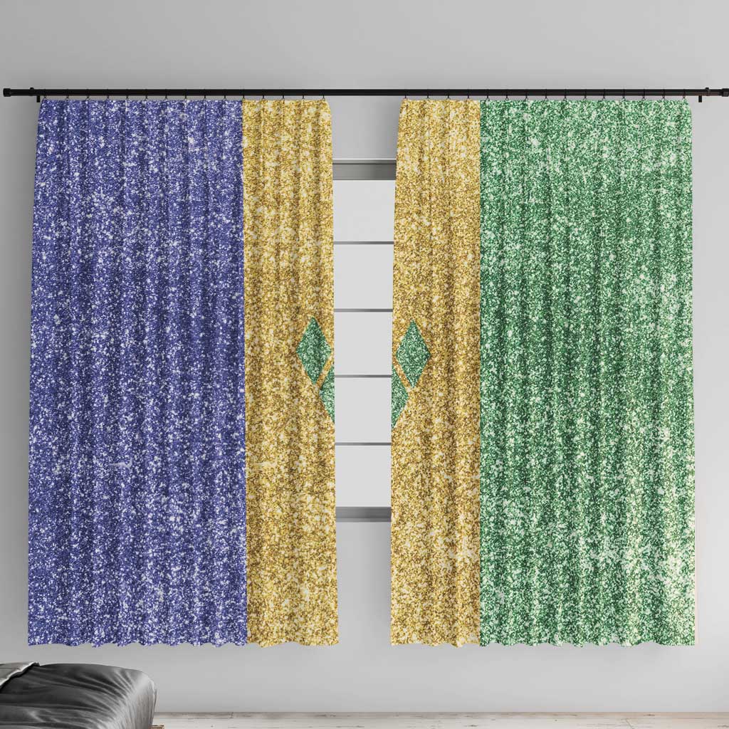 Saint Vincent and the Grenadines Vincy Mas Window Curtain SVG Glitter Color Style - Wonder Print Shop