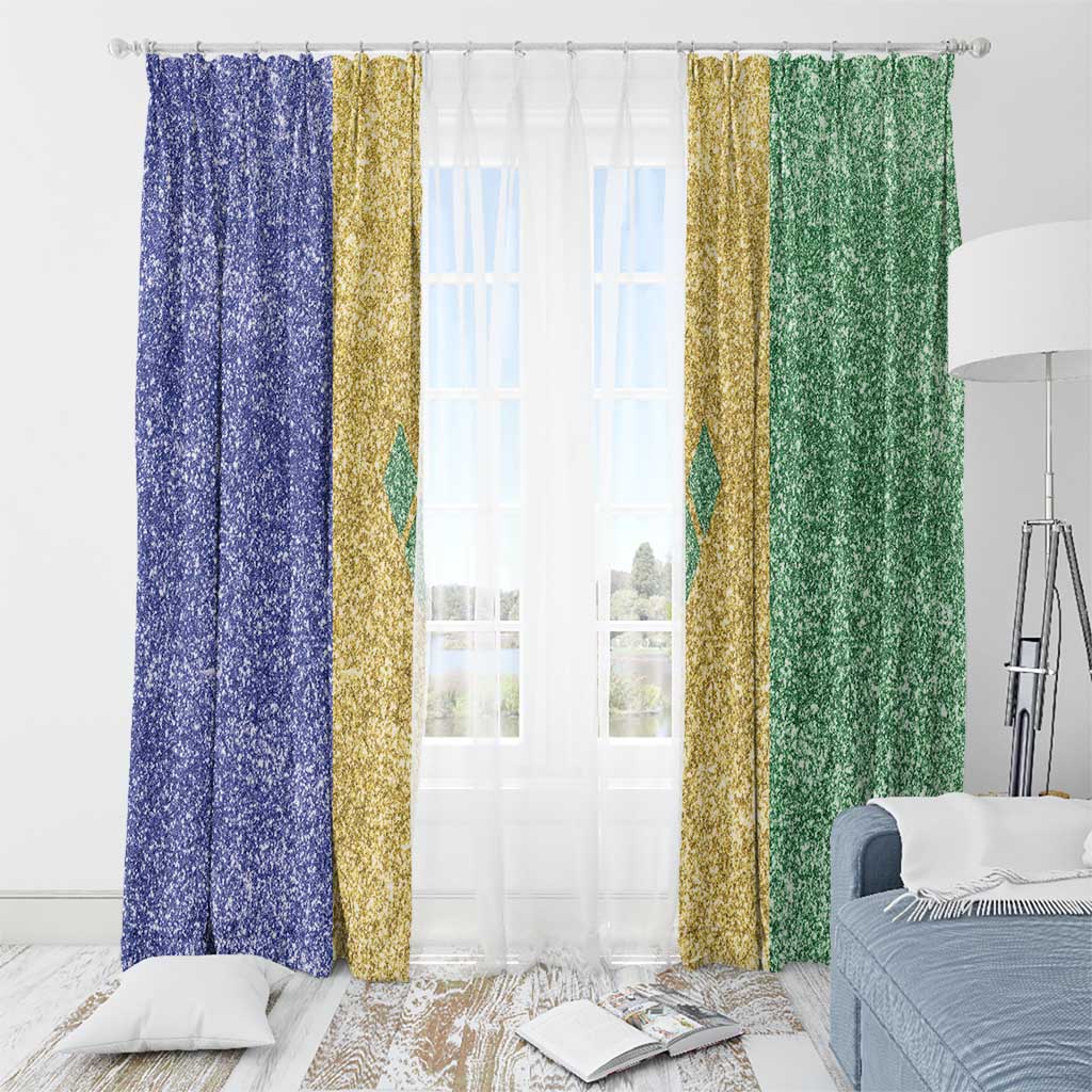 Saint Vincent and the Grenadines Vincy Mas Window Curtain SVG Glitter Color Style - Wonder Print Shop