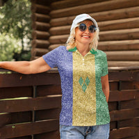 Saint Vincent and the Grenadines Vincy Mas Women Polo Shirt SVG Glitter Color Style - Wonder Print Shop