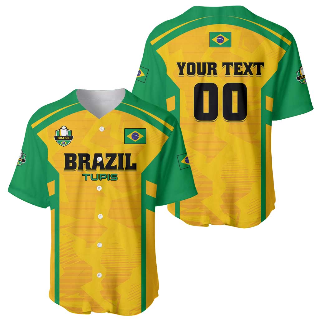 Custom Rugby Brazil Baseball Jersey Tupis Go Champions - Wonder Print Shop