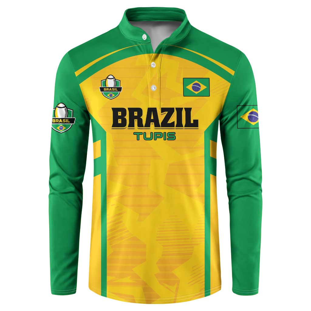 Custom Rugby Brazil Button Sweatshirt Tupis Go Champions - Wonder Print Shop