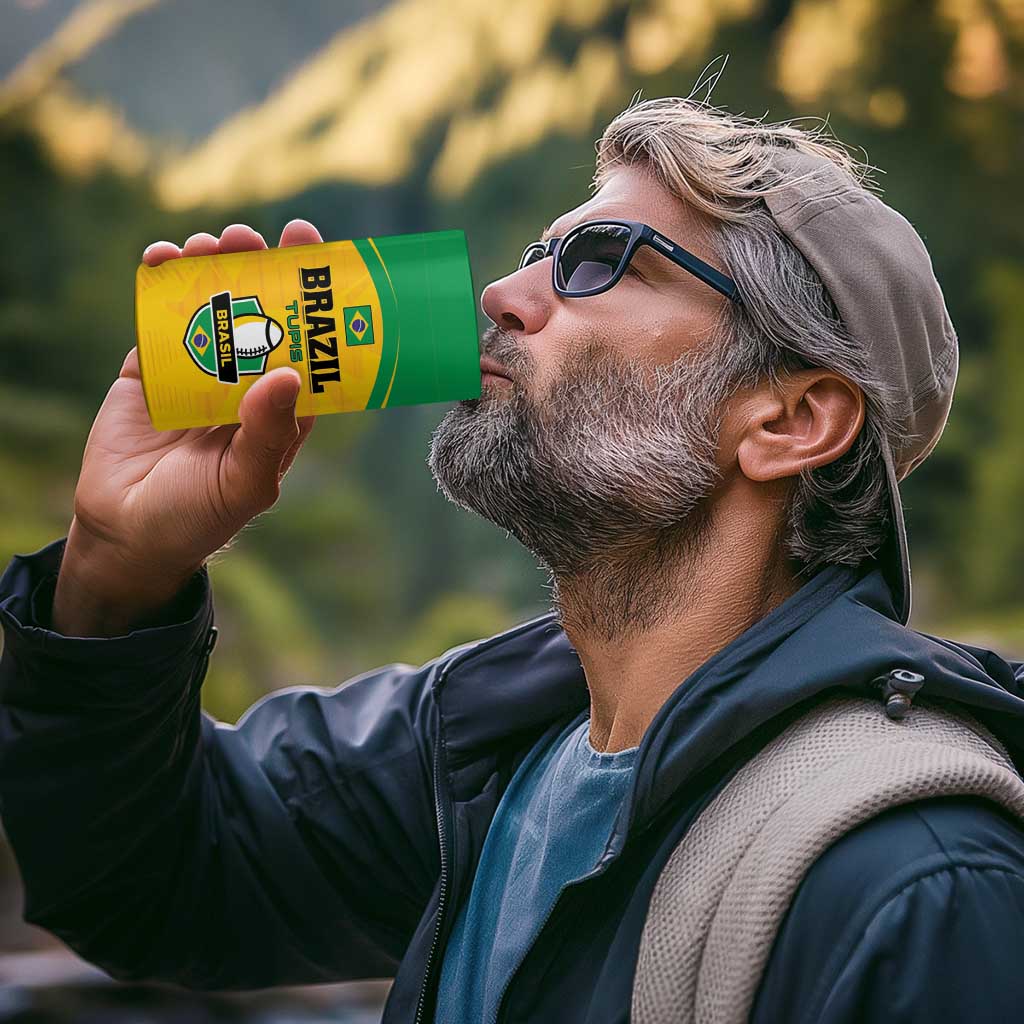 Custom Rugby Brazil 4 in 1 Can Cooler Tumbler Tupis Go Champions - Wonder Print Shop