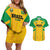 Custom Rugby Brazil Couples Matching Off Shoulder Short Dress and Hawaiian Shirt Tupis Go Champions - Wonder Print Shop