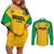 Custom Rugby Brazil Couples Matching Off Shoulder Short Dress and Long Sleeve Button Shirt Tupis Go Champions - Wonder Print Shop