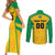 Custom Rugby Brazil Couples Matching Short Sleeve Bodycon Dress and Long Sleeve Button Shirt Tupis Go Champions - Wonder Print Shop