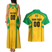 Custom Rugby Brazil Couples Matching Tank Maxi Dress and Hawaiian Shirt Tupis Go Champions - Wonder Print Shop