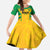 Custom Rugby Brazil Family Matching Off The Shoulder Long Sleeve Dress and Hawaiian Shirt Tupis Go Champions - Wonder Print Shop